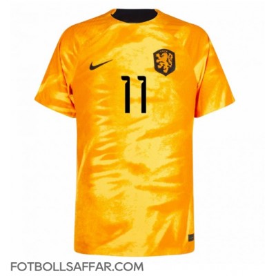 Nederländerna Steven Berghuis #11 Hemmatröja VM 2022 Kortärmad